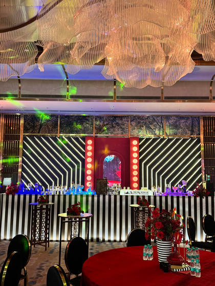 Bar and Backdrop — After Party decor — Alka x Manish